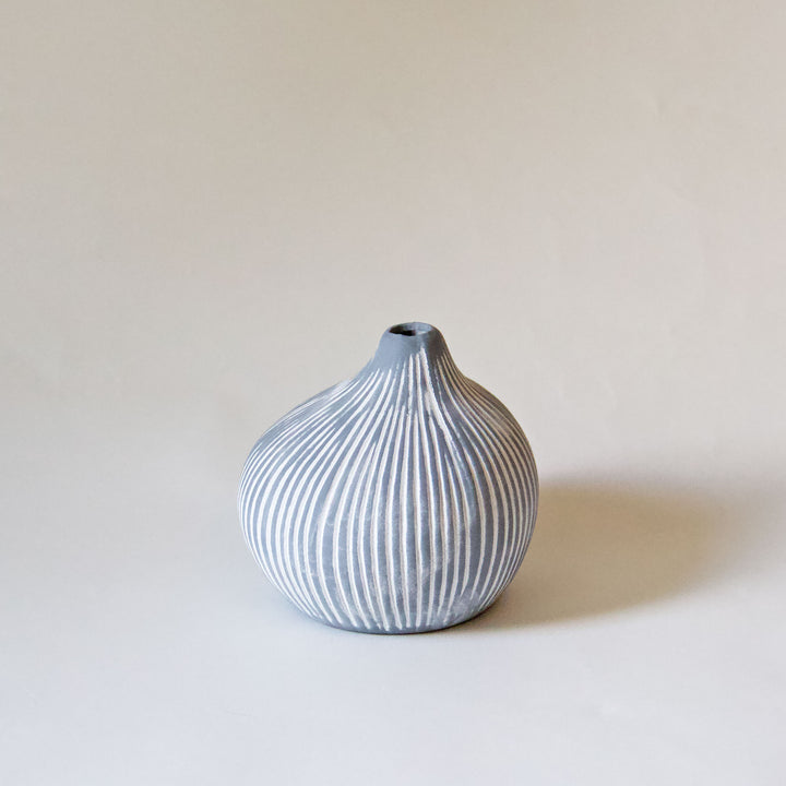 Striped Droplet Bud Vase - Blue