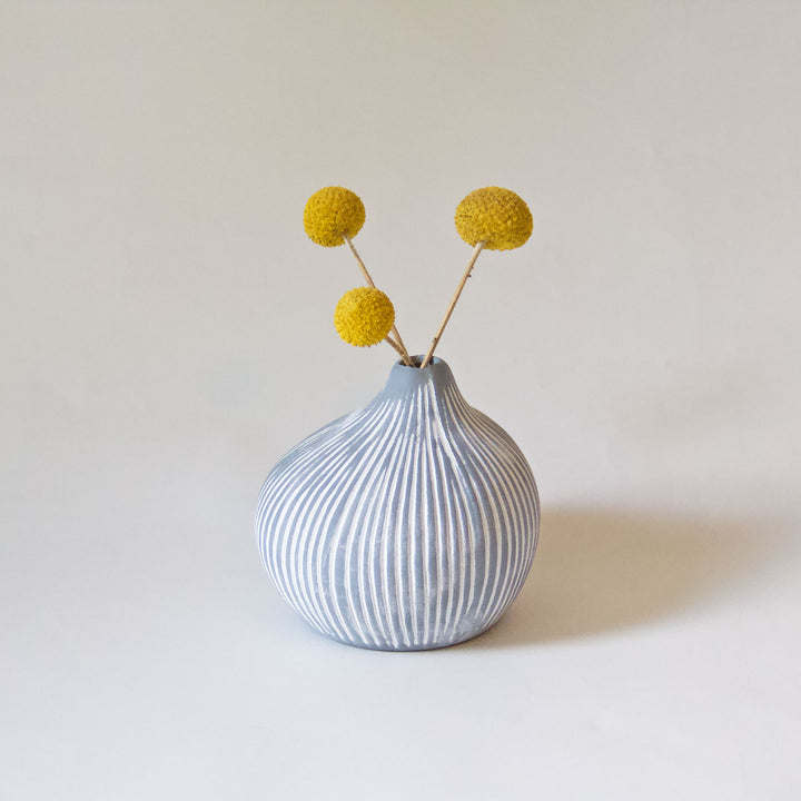 Striped Droplet Bud Vase - Blue