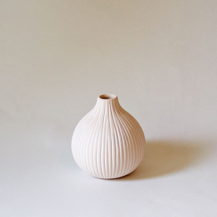 Striped Droplet Bud Vase - Cream
