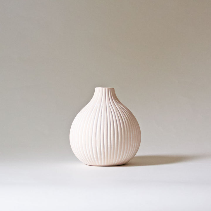 Striped Droplet Bud Vase - Cream