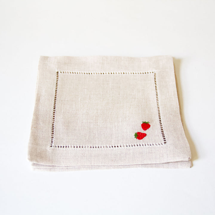 Sweet Strawberry Cocktail Napkins, Set of 4