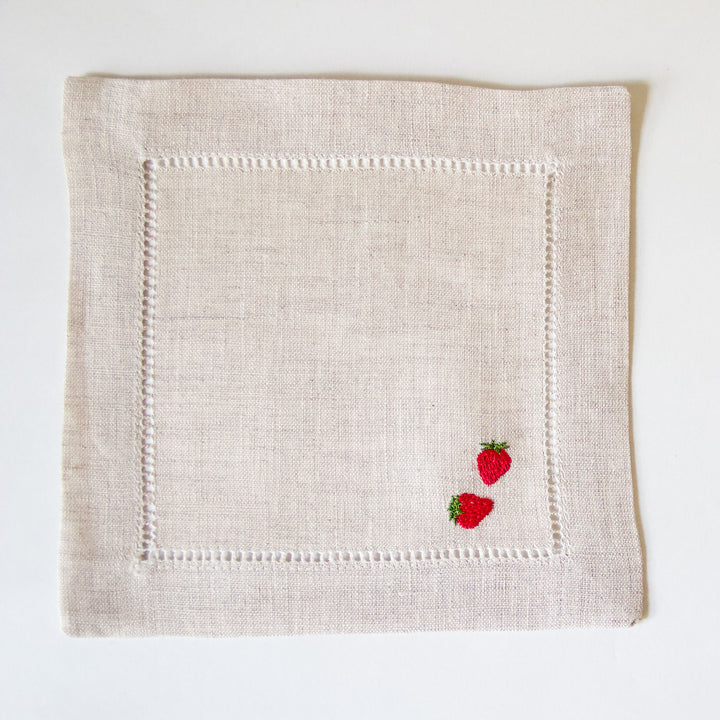 Sweet Strawberry Cocktail Napkins, Set of 4
