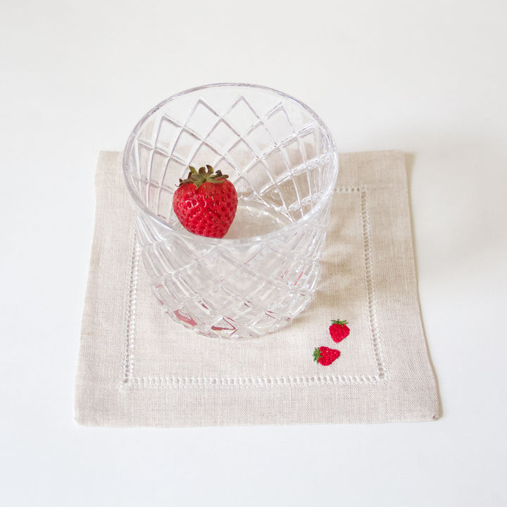 Sweet Strawberry Cocktail Napkins, Set of 4