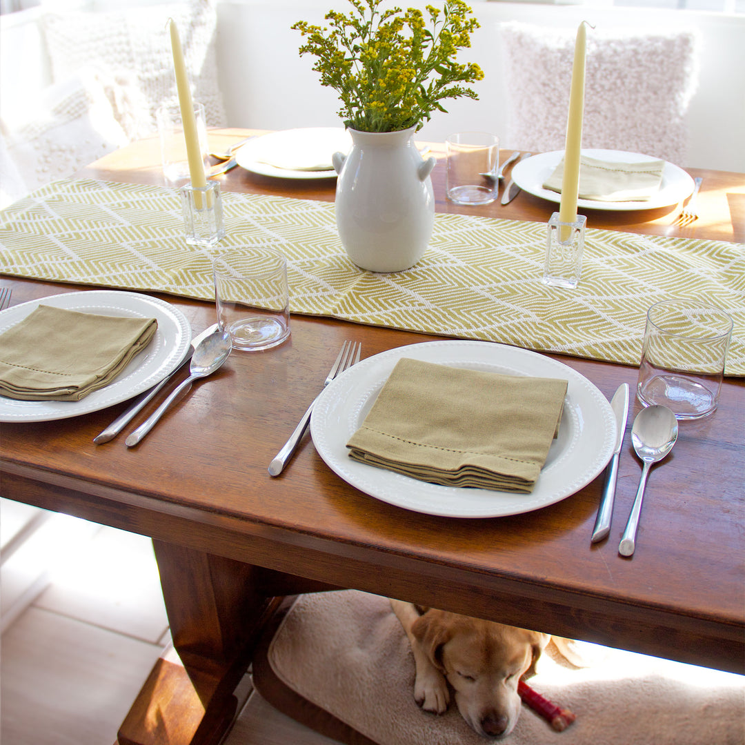 Hemstitch Napkins - Tan, Set of 4