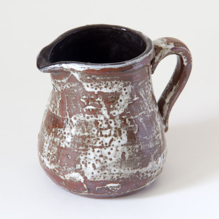 Textured Ceramic Handle Vase - Brown