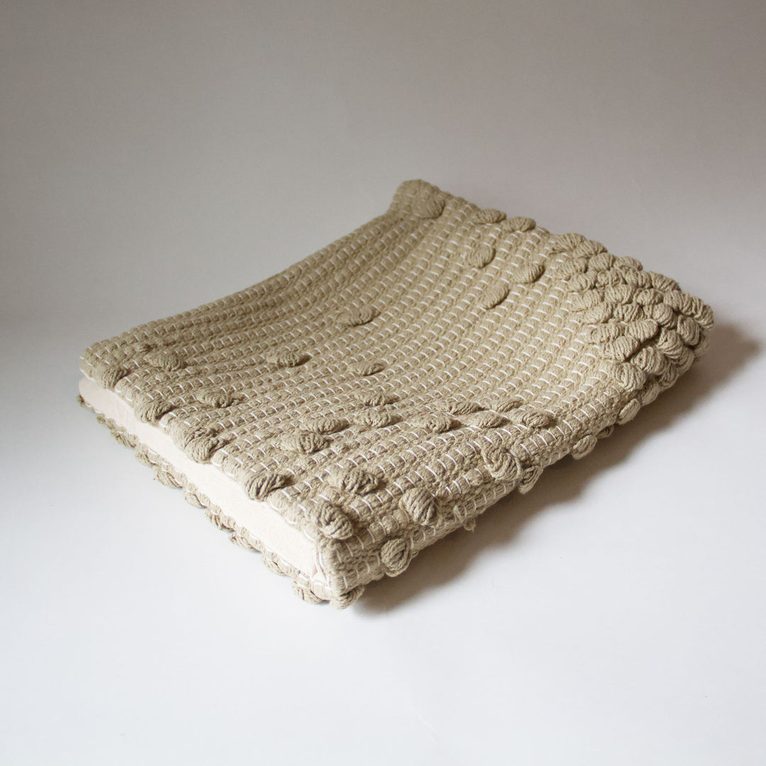 Tufted Woven Cotton Pillow Cover - Sage Green
