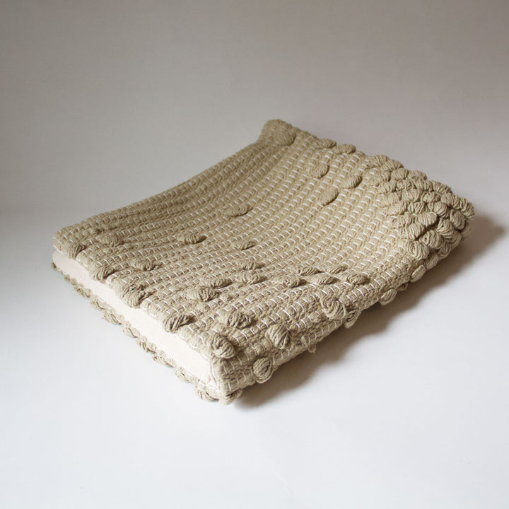 Tufted Woven Cotton Pillow Cover - Sage Green