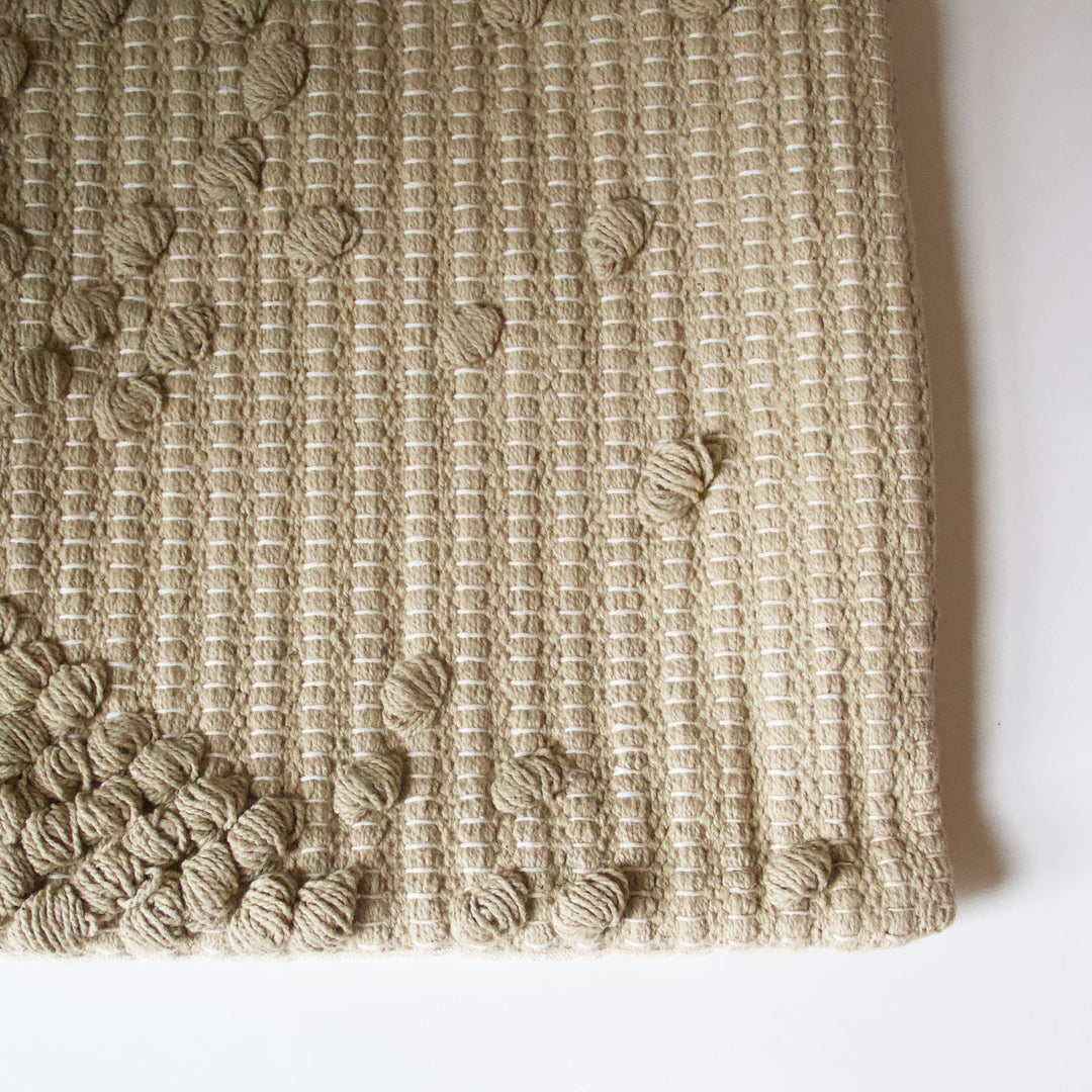 Tufted Woven Cotton Pillow Cover - Sage Green