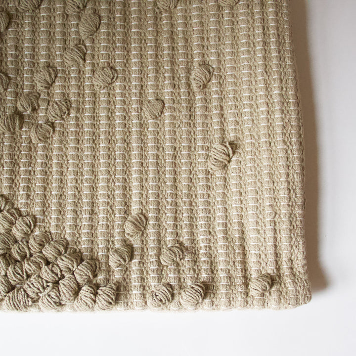 Tufted Woven Cotton Pillow Cover - Sage Green