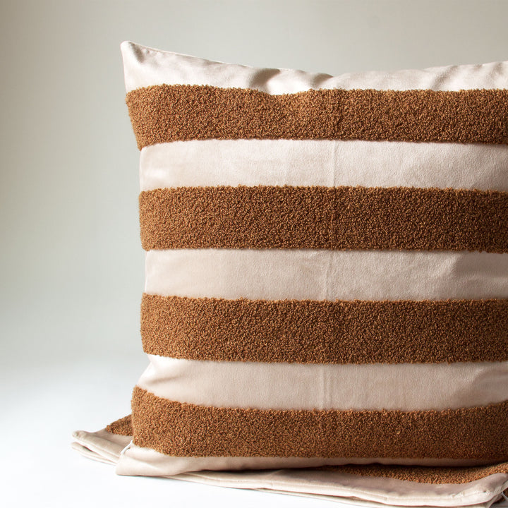 Velvet Striped Loop Pillow Cover