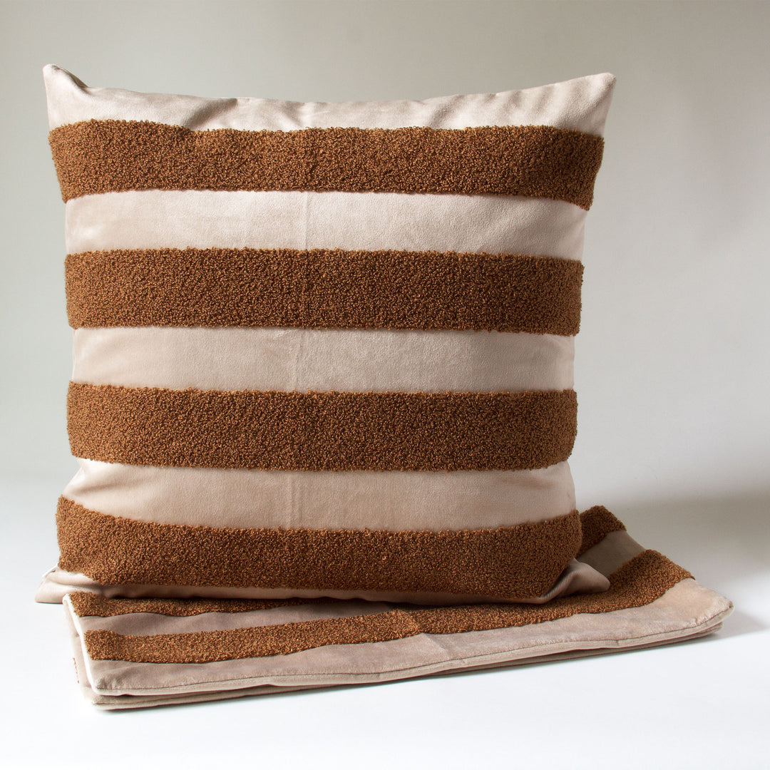 Velvet Striped Loop Pillow Cover