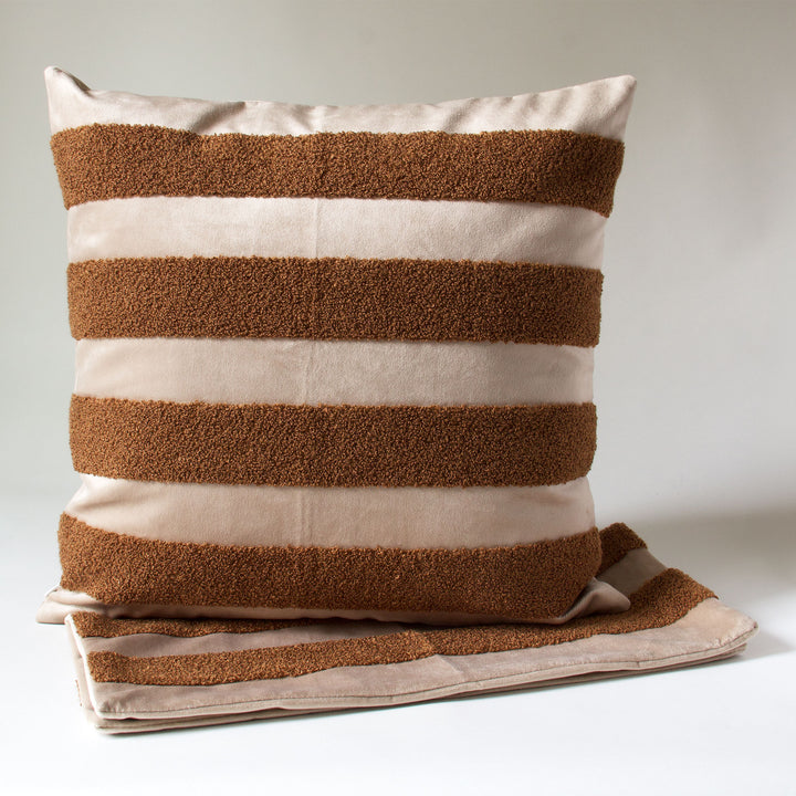 Velvet Striped Loop Pillow Cover