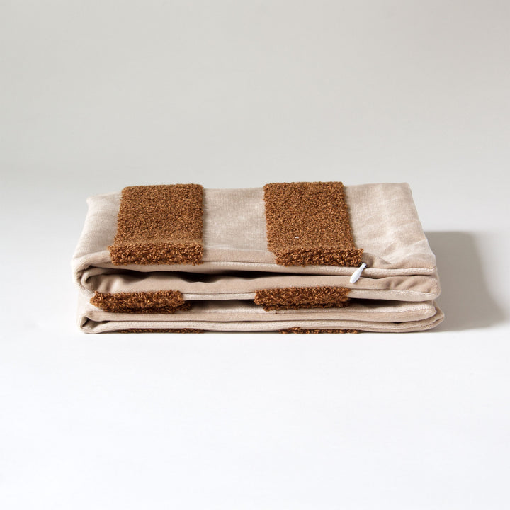Velvet Striped Loop Pillow Cover