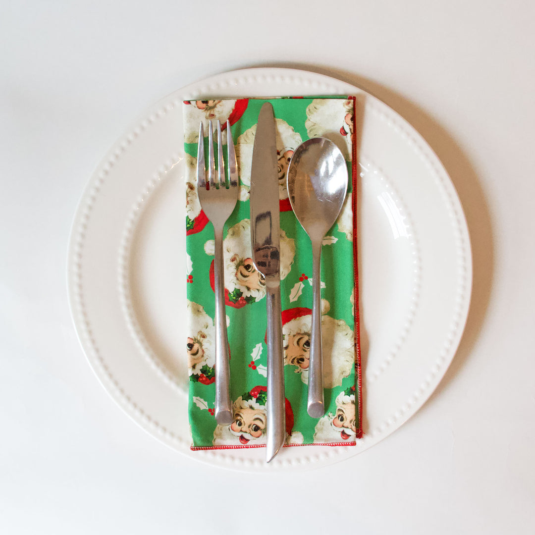 Vintage Santa Napkins, Set of 4