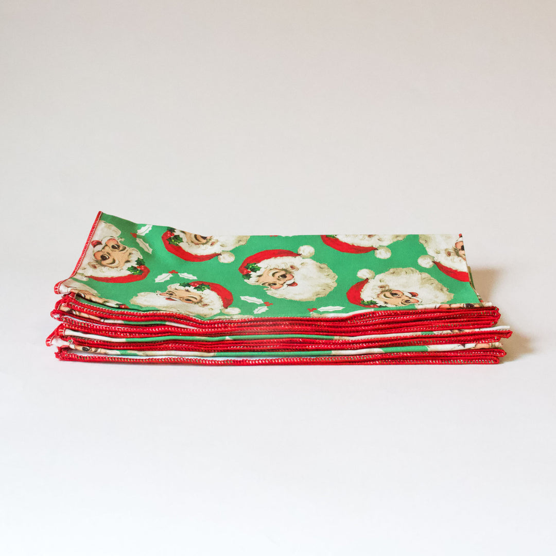 Vintage Santa Napkins, Set of 4