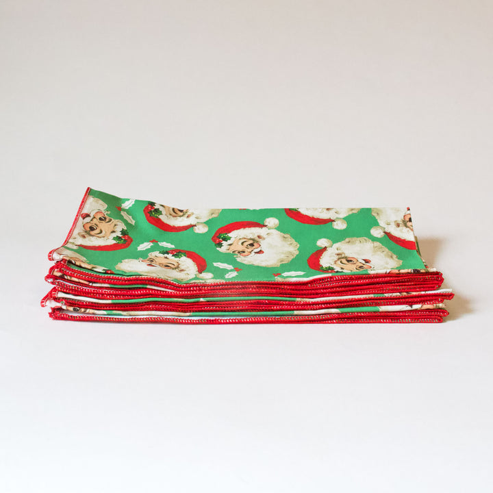 Vintage Santa Napkins, Set of 4