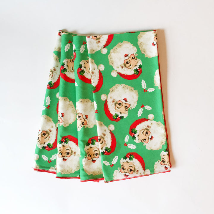 Vintage Santa Napkins, Set of 4