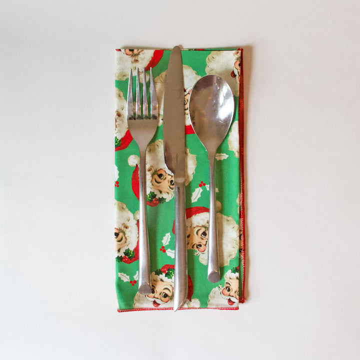 Vintage Santa Napkins, Set of 4