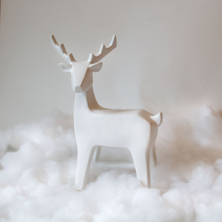 White Ceramic Deer