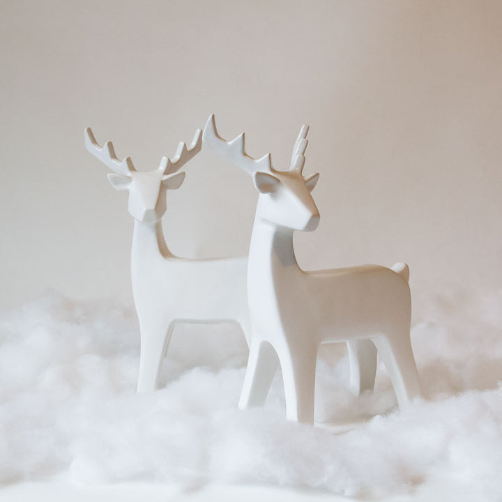 White Ceramic Deer