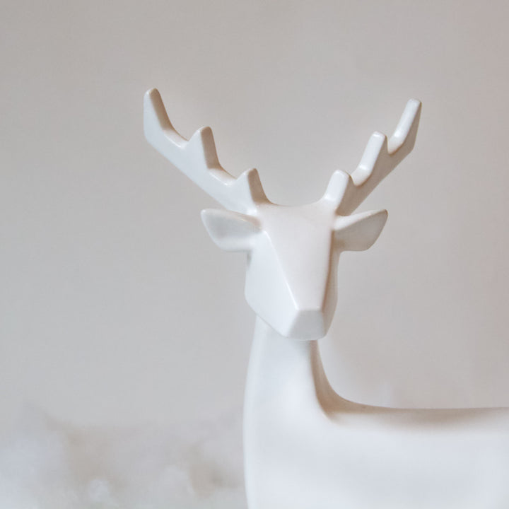 White Ceramic Deer
