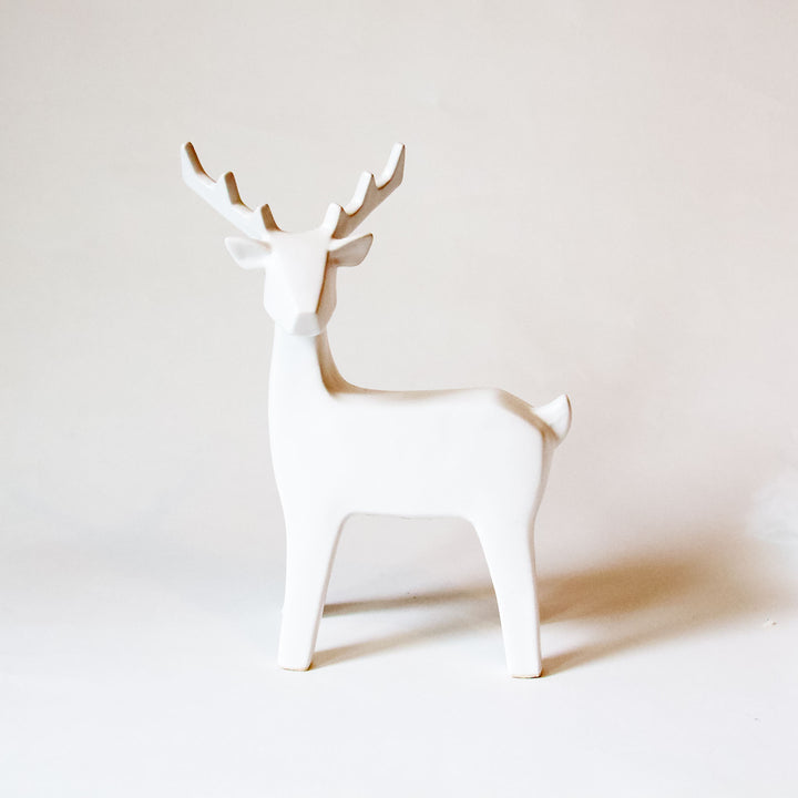 White Ceramic Deer