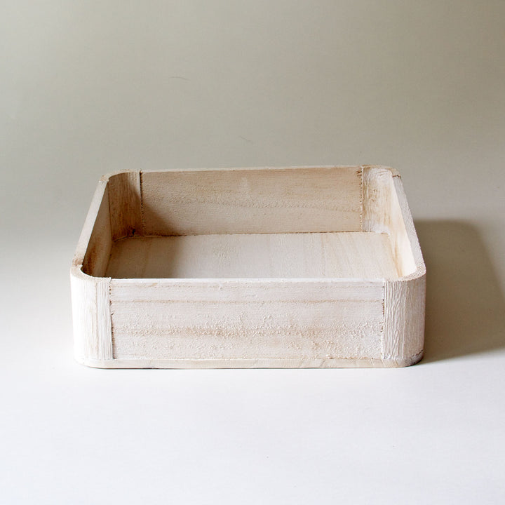 Whitewash Square Wooden Tray