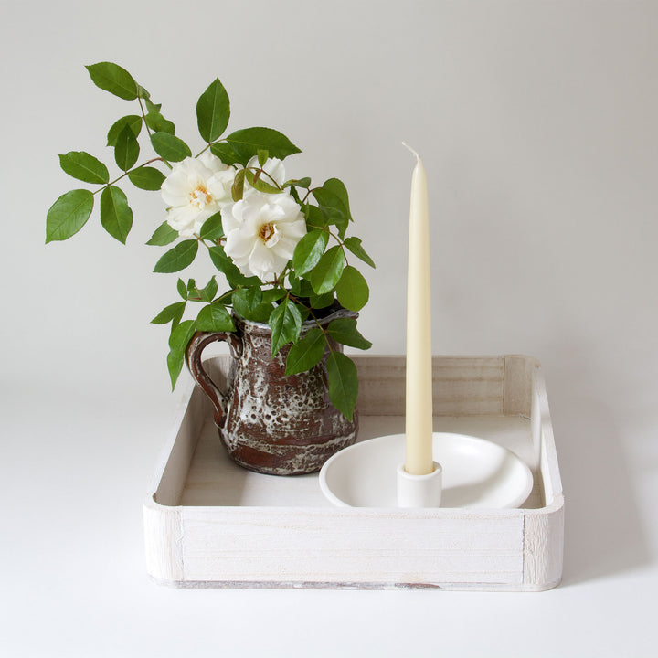 Whitewash Square Wooden Tray