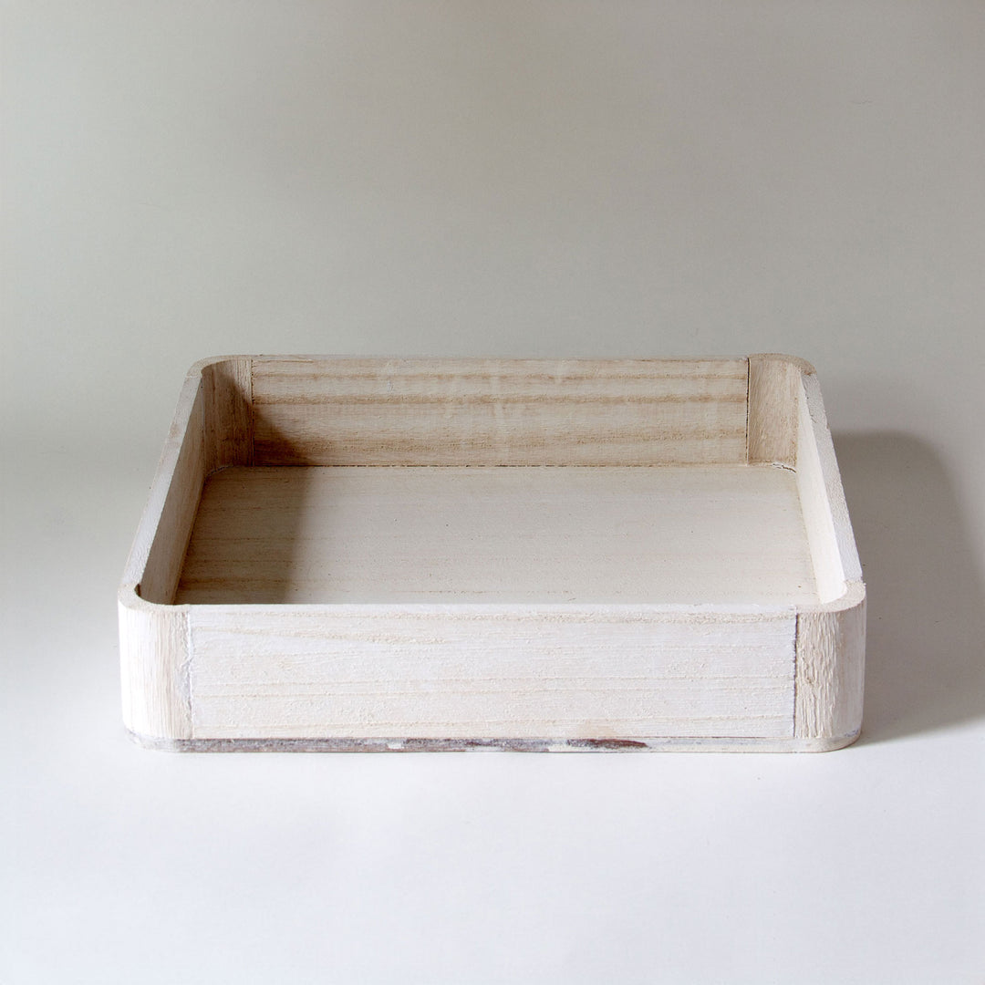 Whitewash Square Wooden Tray