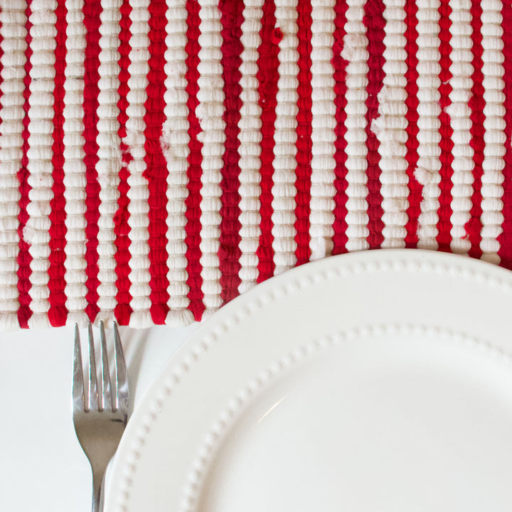 Woven Candy Cane Table Runner