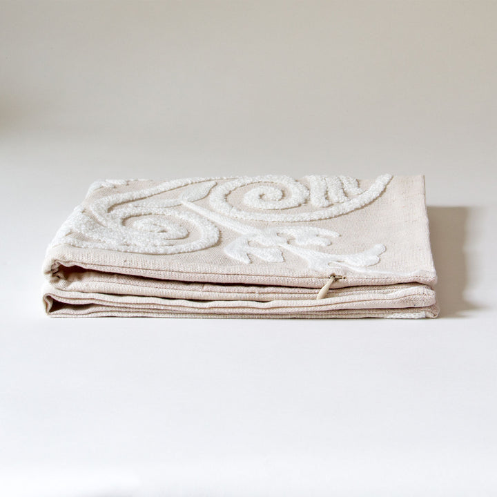 Woven Floral Loop Pillow Cover