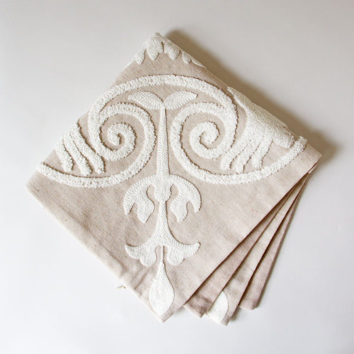 Woven Floral Loop Pillow Cover