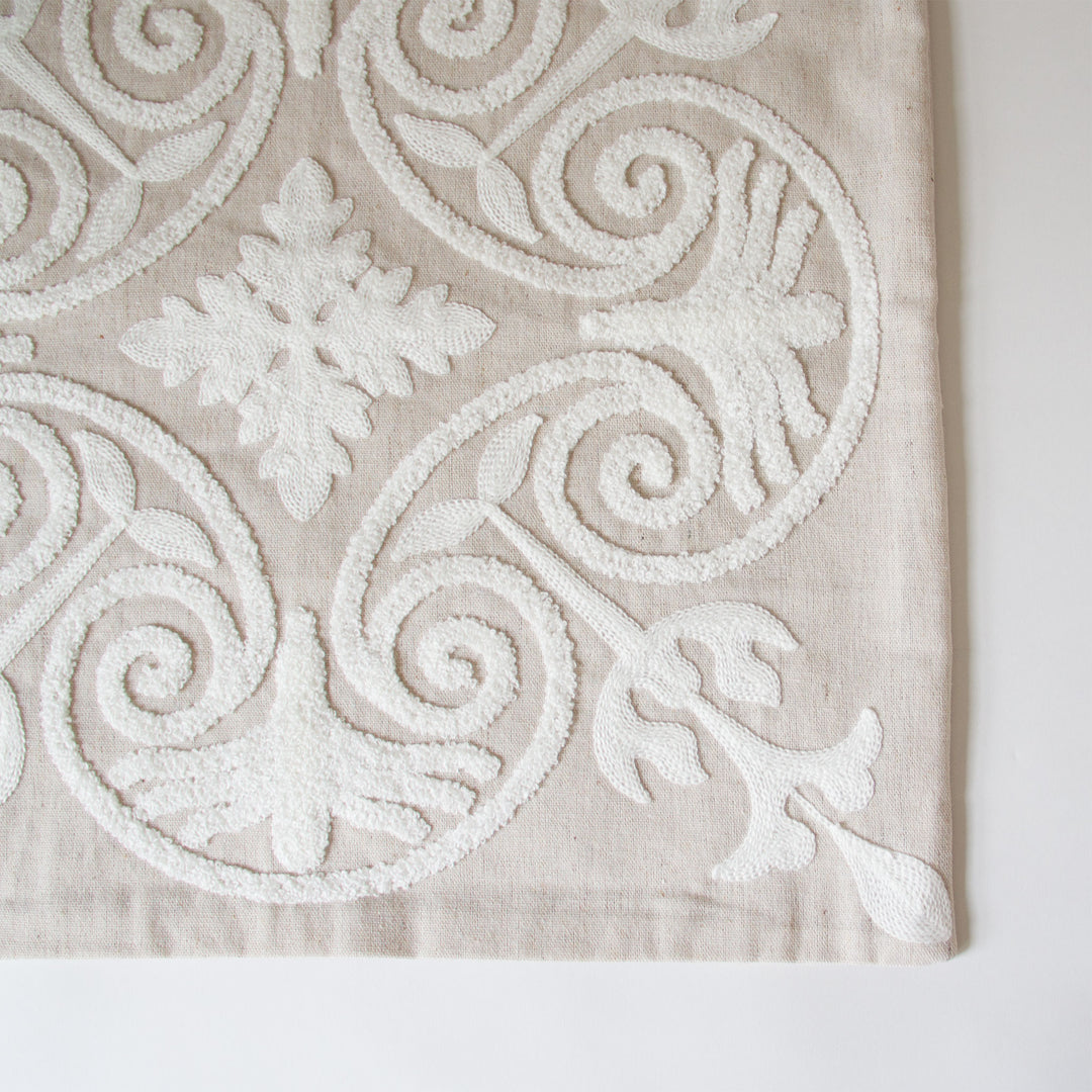 Woven Floral Loop Pillow Cover