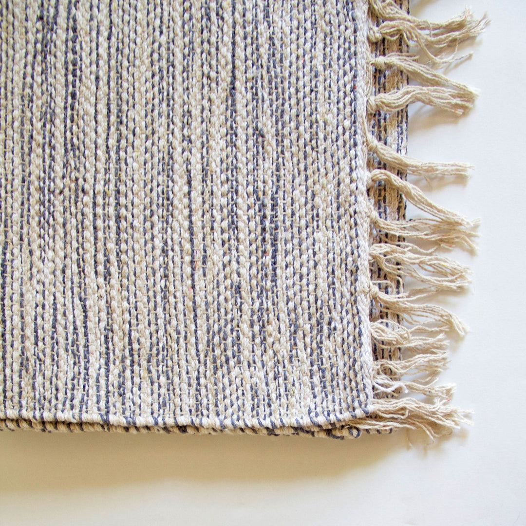 Woven Fringe Table Runner - Blue