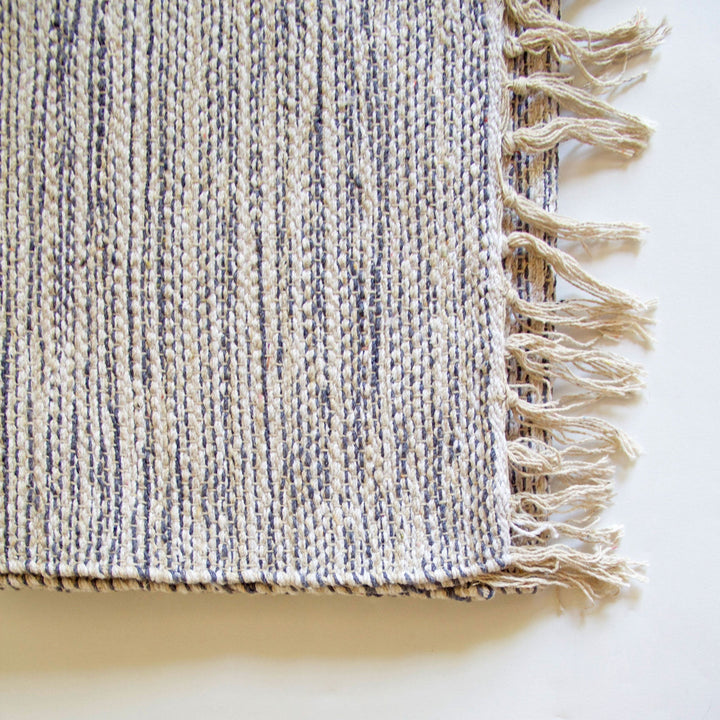 Woven Fringe Table Runner - Blue