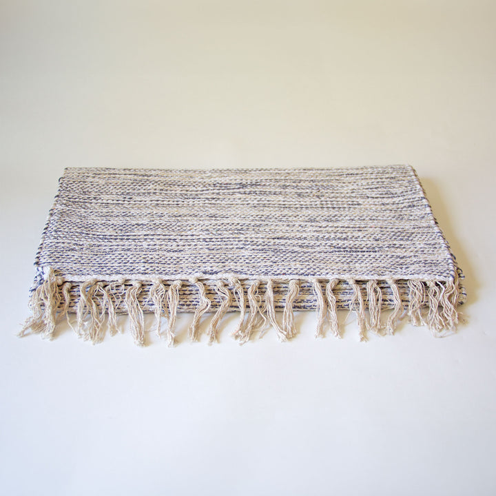 Woven Fringe Table Runner - Blue