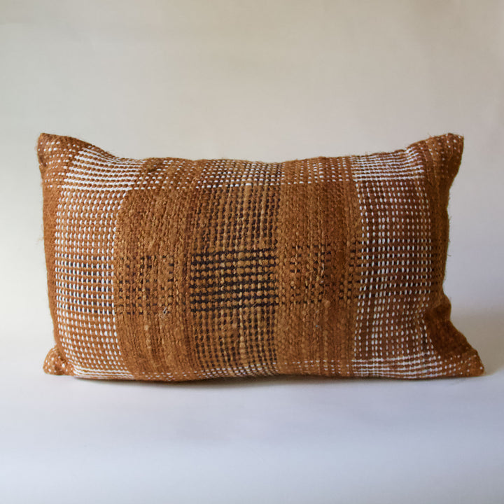 Woven Plaid Pillow Cover - Rust