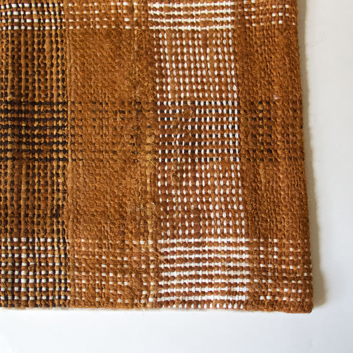 Woven Plaid Pillow Cover - Rust