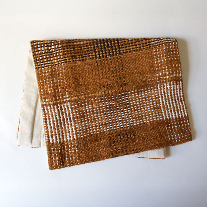 Woven Plaid Pillow Cover - Rust