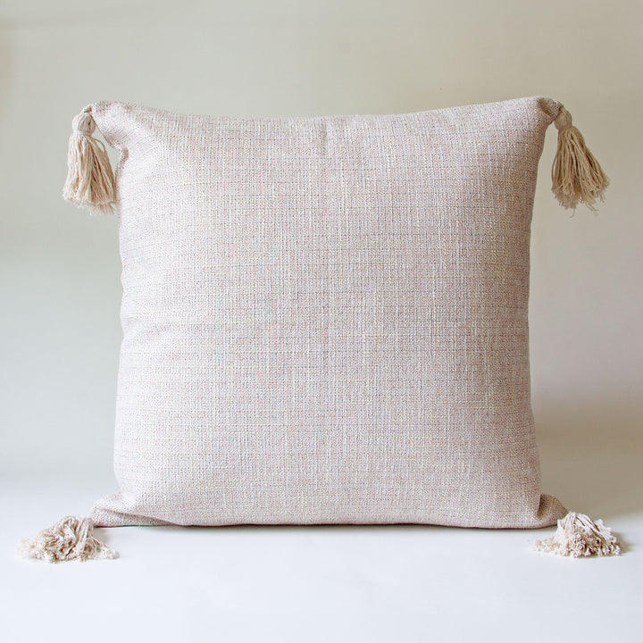Woven Tassel Pillow Cover - Ivory
