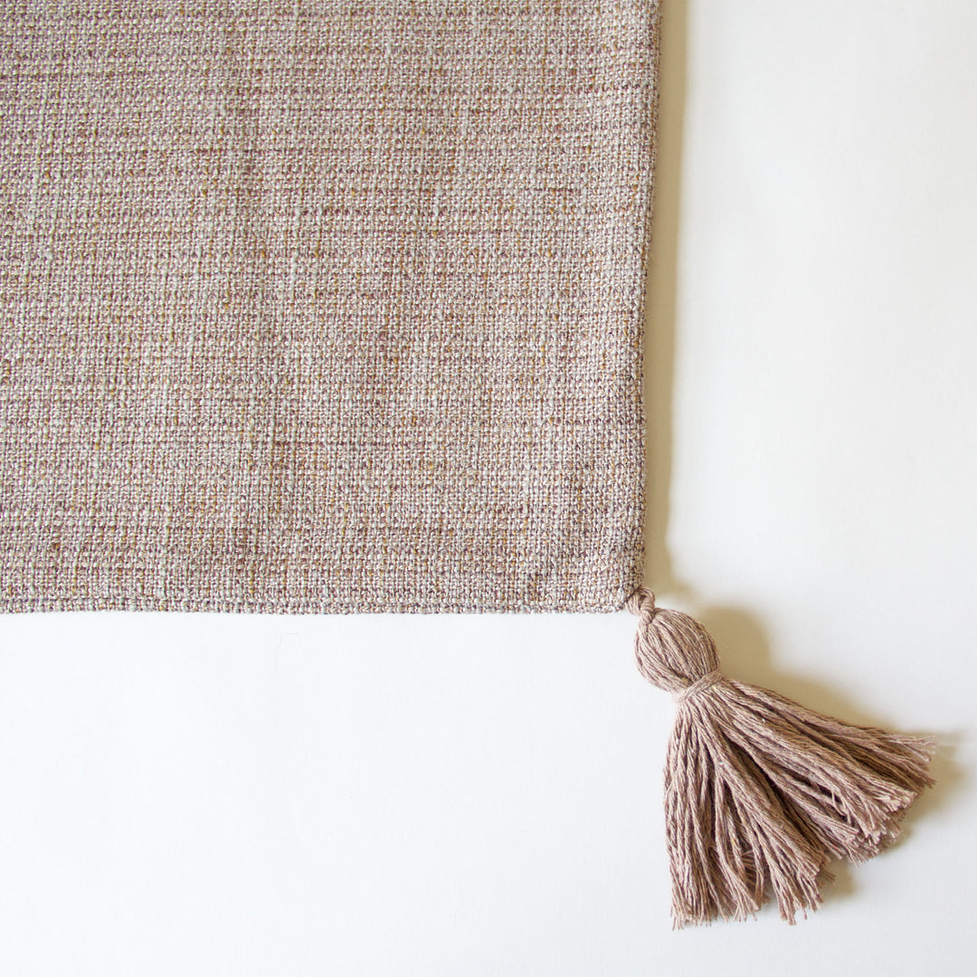 Woven Tassel Pillow Cover - Taupe